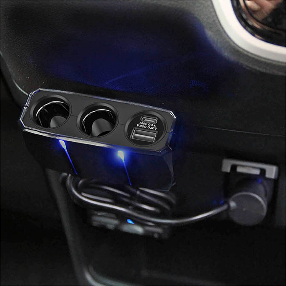 Kashimura雙孔電源插座+QC+PD快充30W, , large