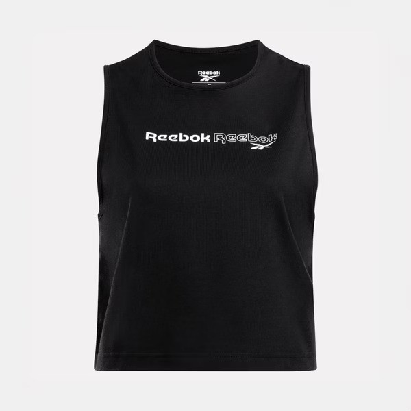 Reebok Rie Tank 女 無袖上衣 背心 短版 運動 休閒 舒適 透氣 黑 [100204427], , large