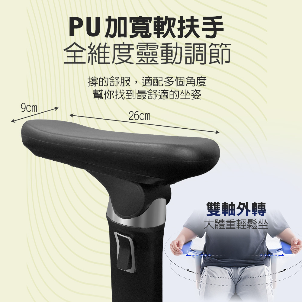 【G+居家】免組裝 台灣製霸氣人體工學透氣椅5D軟扶手-獨立筒坐墊, , large