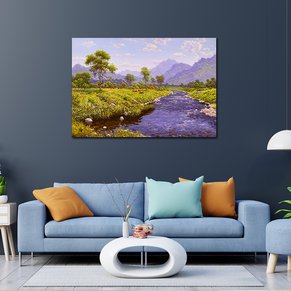 【御畫房】盛夏美景 國家一級畫師手繪油畫60&times;90cm(VF-75), , large