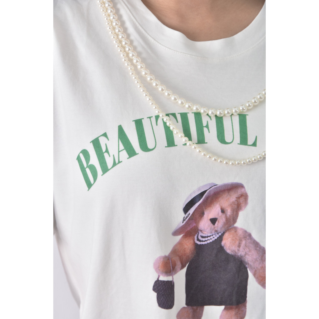 (L) object韓牌珍珠白色短袖上衣二手衣, , large