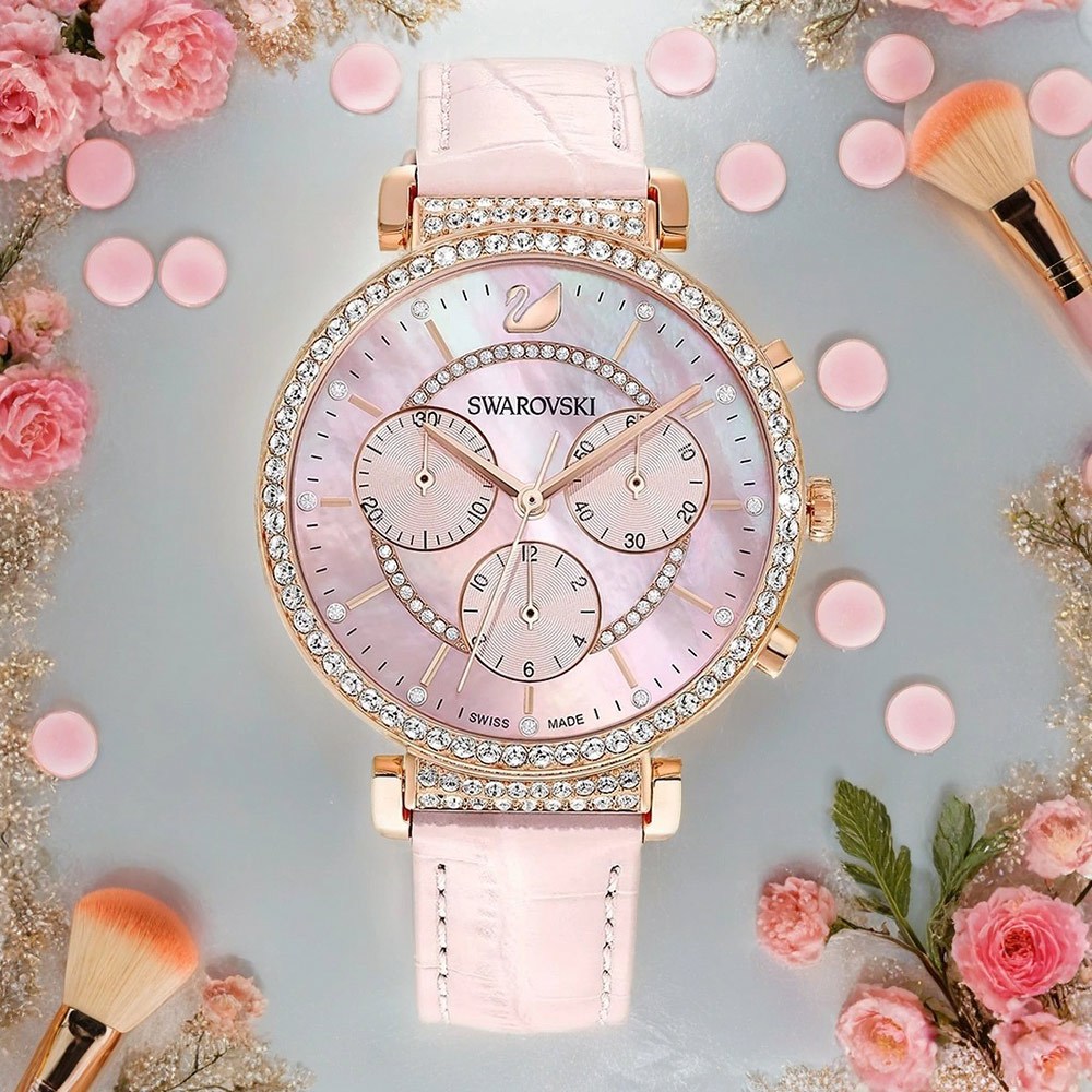 SWAROVSKI 施華洛世奇 Passage Chrono 送禮推薦 珍珠母貝計時女錶 手錶-36mm 5580352, , large