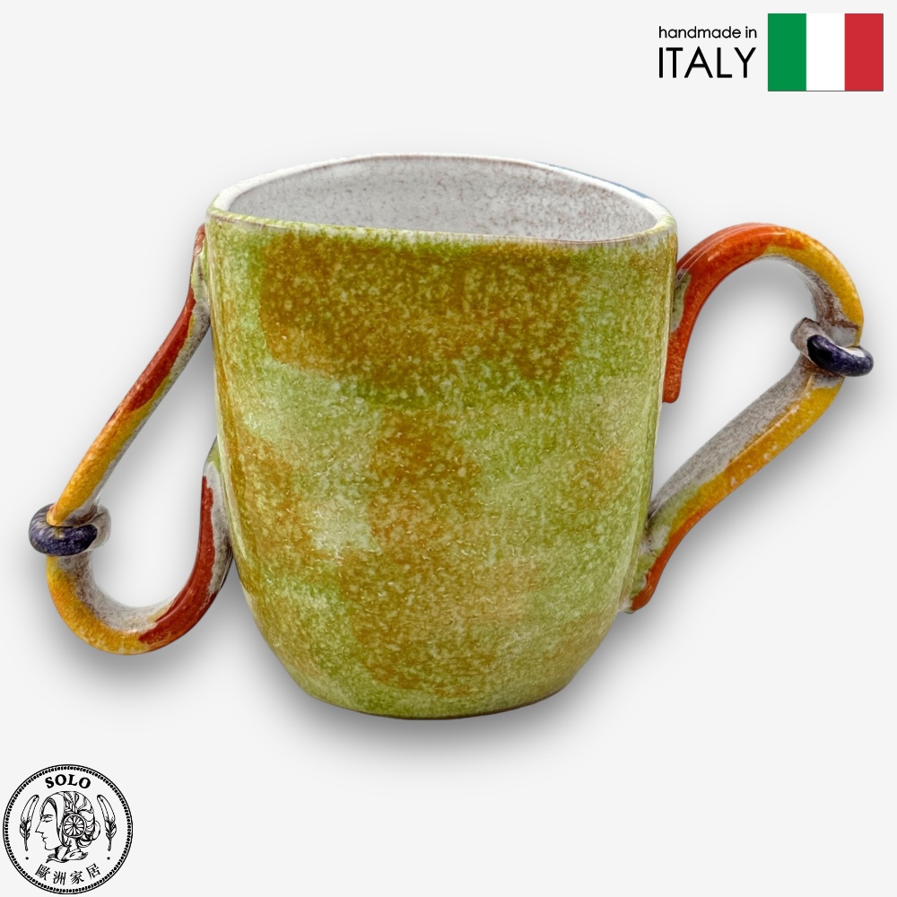 【SOLO Vintage】Modigliani Italian Pottery 350ml Mug Water Cup Coffee Cup Evening Aurora Series Handmade Made in Italy, , large