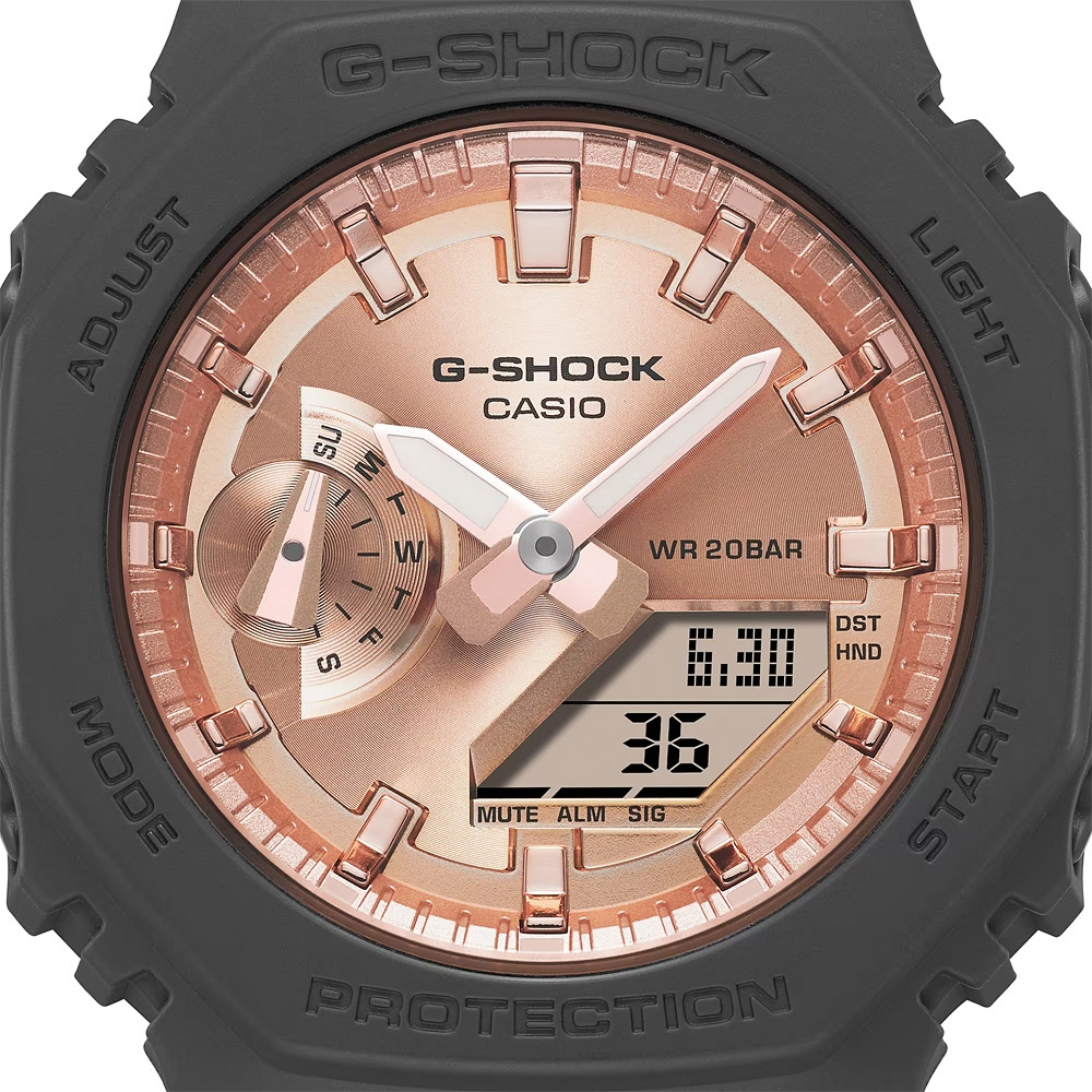 CASIO 卡西歐 G-SHOCK ITZY禮志配戴款 粉紅金 八角 雙顯手錶 女錶 GMA-S2100MD-1A, , large
