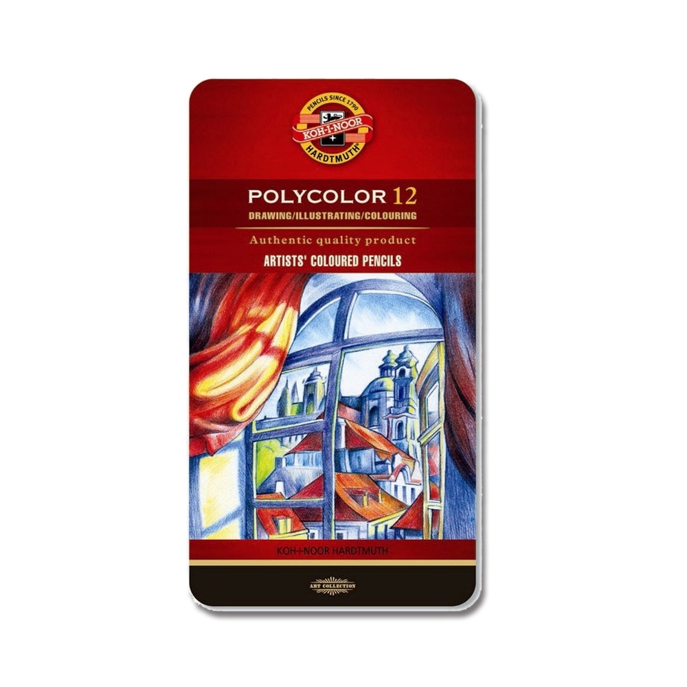 普思AP 【KOH-I-NOOR】油性專家級色鉛筆(鐵盒)-12色(K3822), , large
