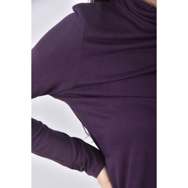 (S) net質感高領紫色長袖上衣二手衣, , large