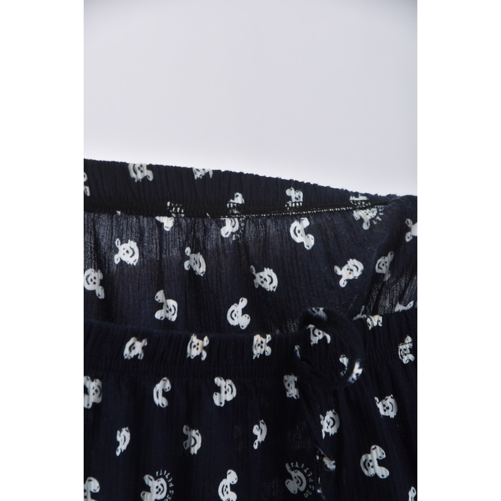 (M) 高腰滿版小圖藍色長褲二手衣, , large