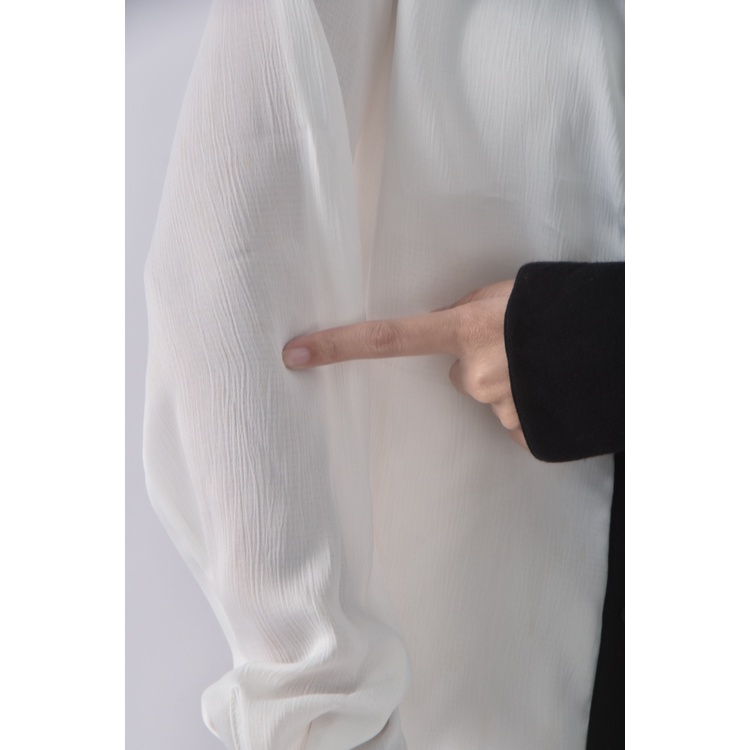 (S) mercci22拼接棉領白色襯衫上衣二手衣, , large