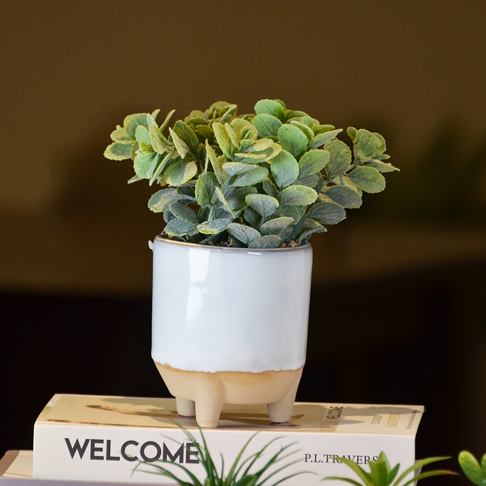 【YU Living】仿真綠色植物陶瓷盆栽 人造陶瓷盆栽, , large