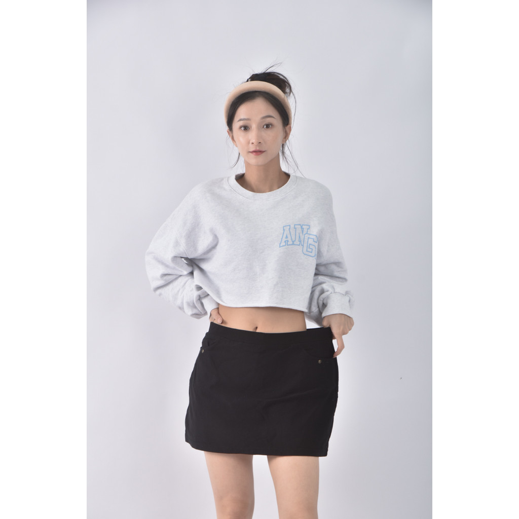(XL) 質感棉質素面黑色短裙二手衣, , large