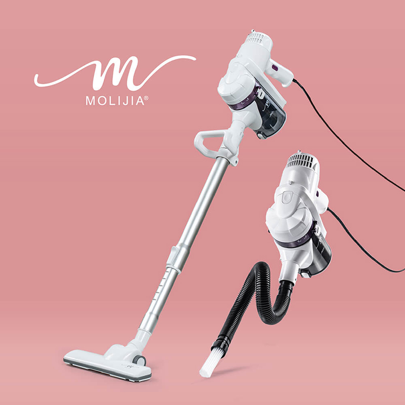 MOLIJIA Magic Home 10-Piece Crack & Hose Set - Handheld Corded Vacuum Cleaner for Dirt and Mites - Snow White & Purple, , large