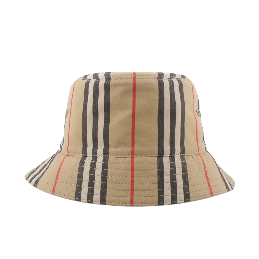 BURBERRY M號 經典條紋棉質雙面可用漁夫帽/米色, , large