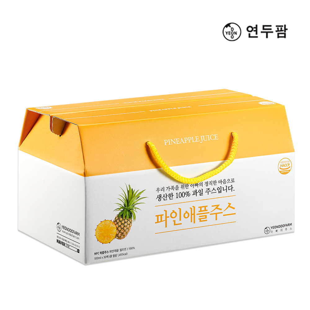 【韓國YEONDOOFARM妍杜農場】NFC 100% 鳳梨原汁禮盒組 (100ml × 30包), , large