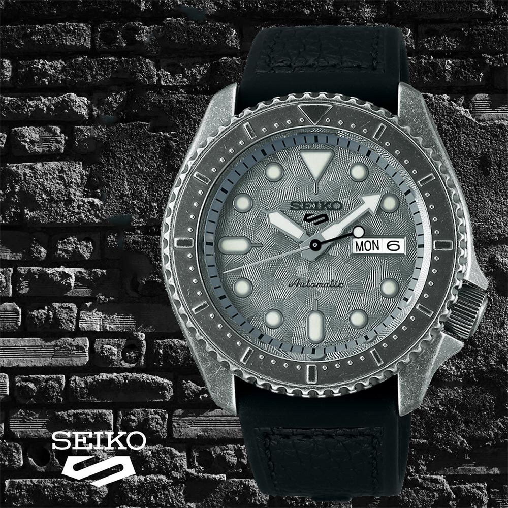SEIKO 精工 5 Sports 系列槍灰仿舊版機械錶 4R36-09A0H(SRPE79K1), , large