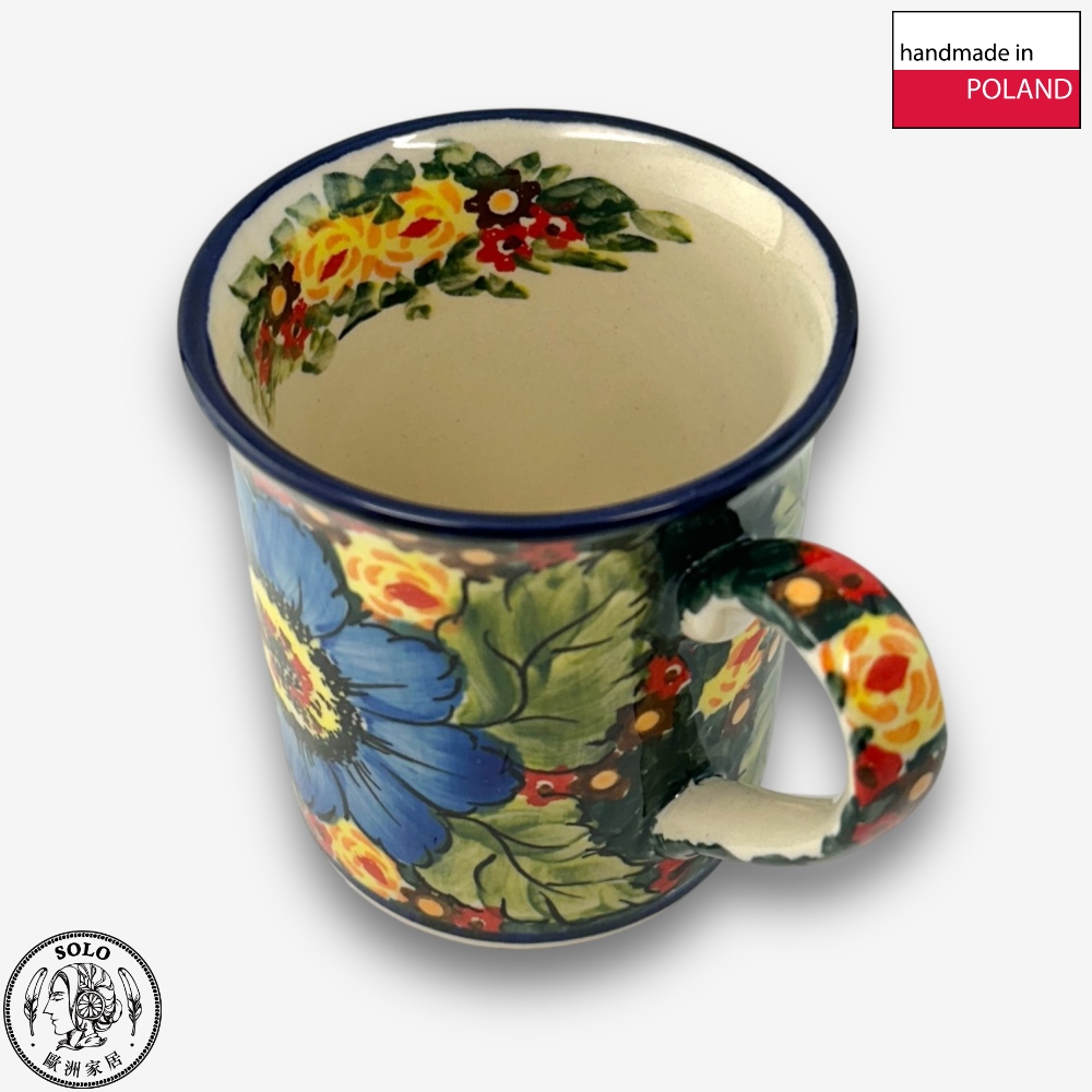 【SOLO Vintage】Cerraf Polish Pottery 280ml Mug Where Flowers Bloom Deeply Series Made in Poland, , large