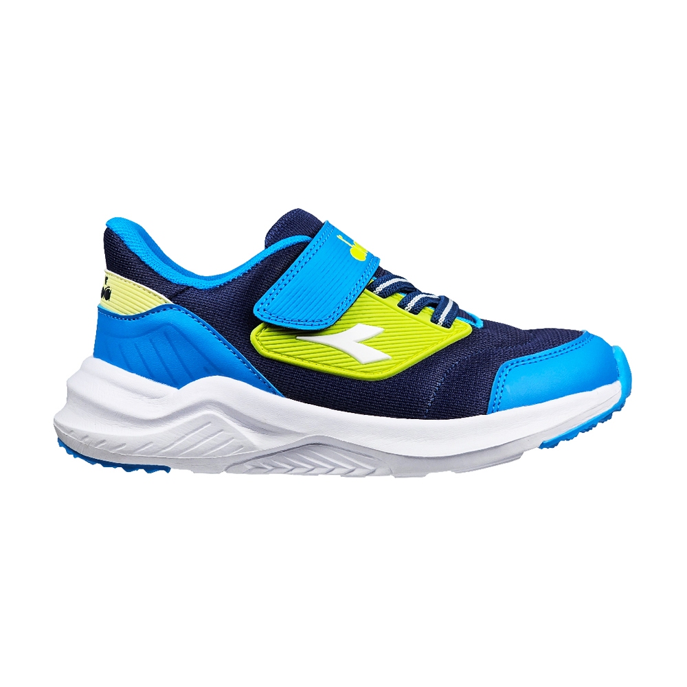 DIADORA迪亞多那 兒童輕量慢跑鞋 童運動鞋 童鞋 撞色 寬楦 透氣 保護後跟 吸震 減壓 健康鞋墊 防滑 藍 灰藍, , large