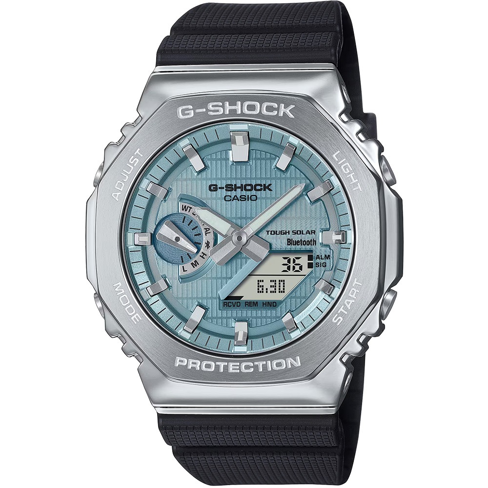 CASIO 卡西歐 G-SHOCK 八角太陽能藍芽手錶 GBM-2100A-1A2, , large