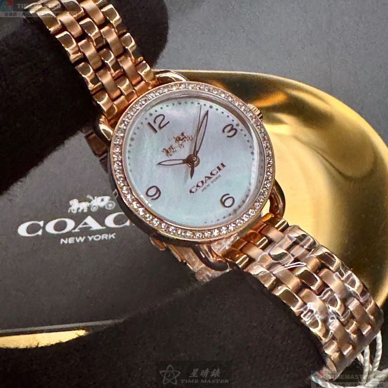 [星晴錶業]COACH手錶,28mm,CH00255貝母錶面玫瑰金錶殼玫瑰金色精鋼錶帶款, , large