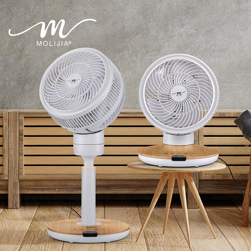 【MOLIJIA】M186 Fully Automatic DC Inverter Brushless Circulating Fan - 9-inch Floor Standing Type / DC Energy Saving Fan - White Wood Grain, , large