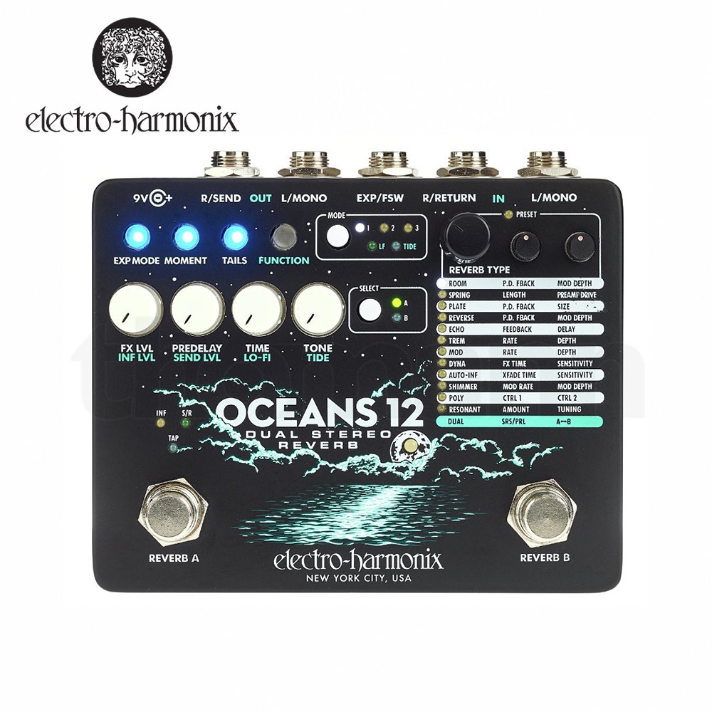 Electro Harmonix Oceans 12 Reverb 效果器【敦煌樂器】, , large