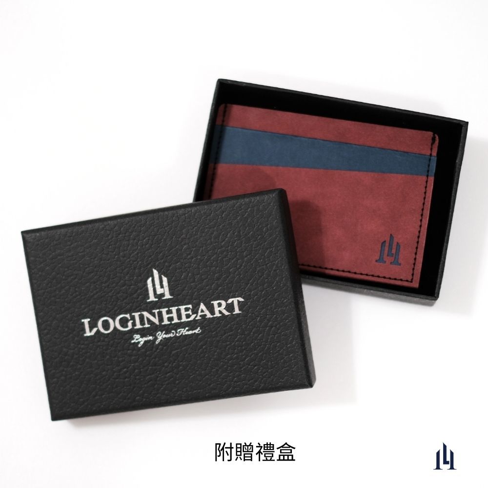 Loginheart｜雙面感應卡夾  進口紙革 復古紅藍 雙面最外層卡片不干擾 現貨 台灣職人手作 保固服務, , large