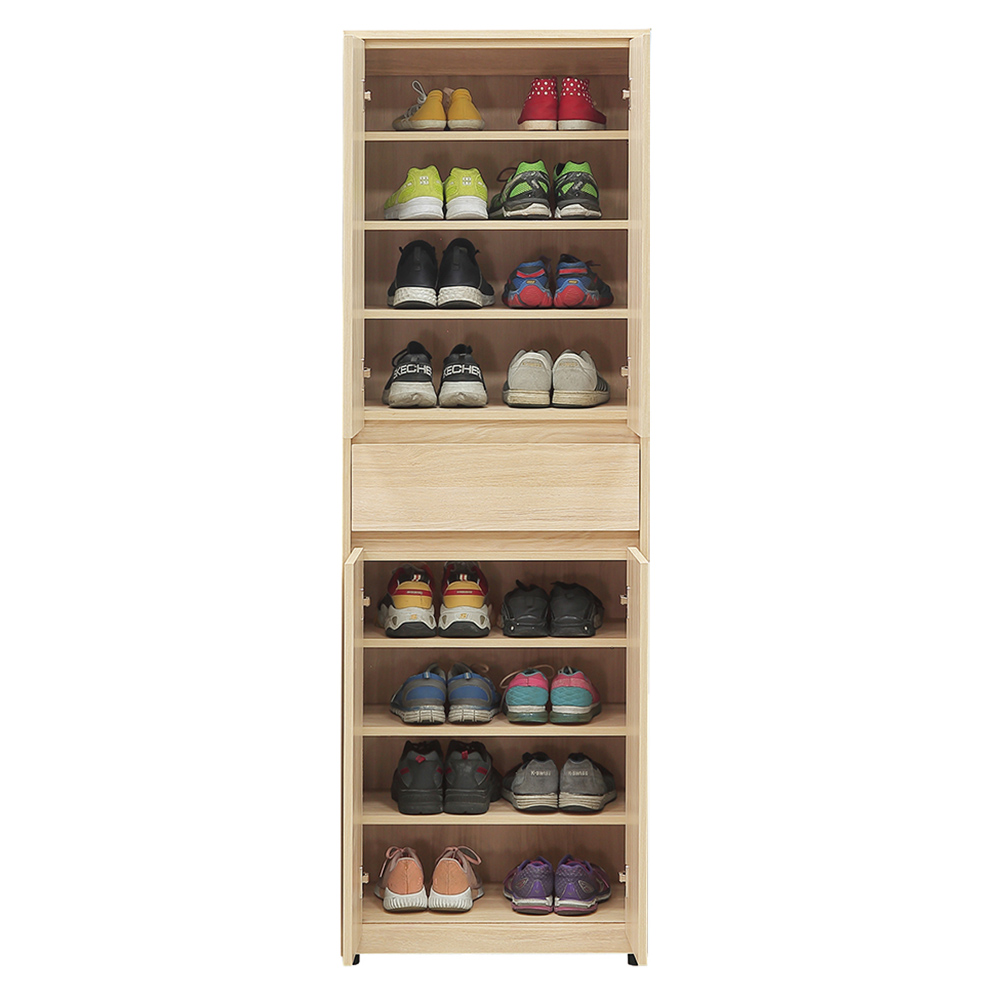 【Hampton 漢汀堡】娜朵白橡色中抽四門高鞋櫃, , large