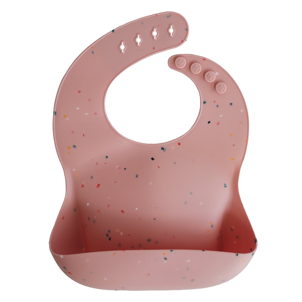 【mushie】矽膠立體圍兜/Powder Pink Confetti, , large