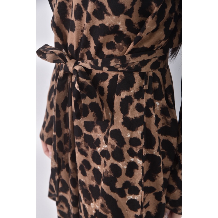 (L) 質感豹紋棕色洋裝二手衣, , large