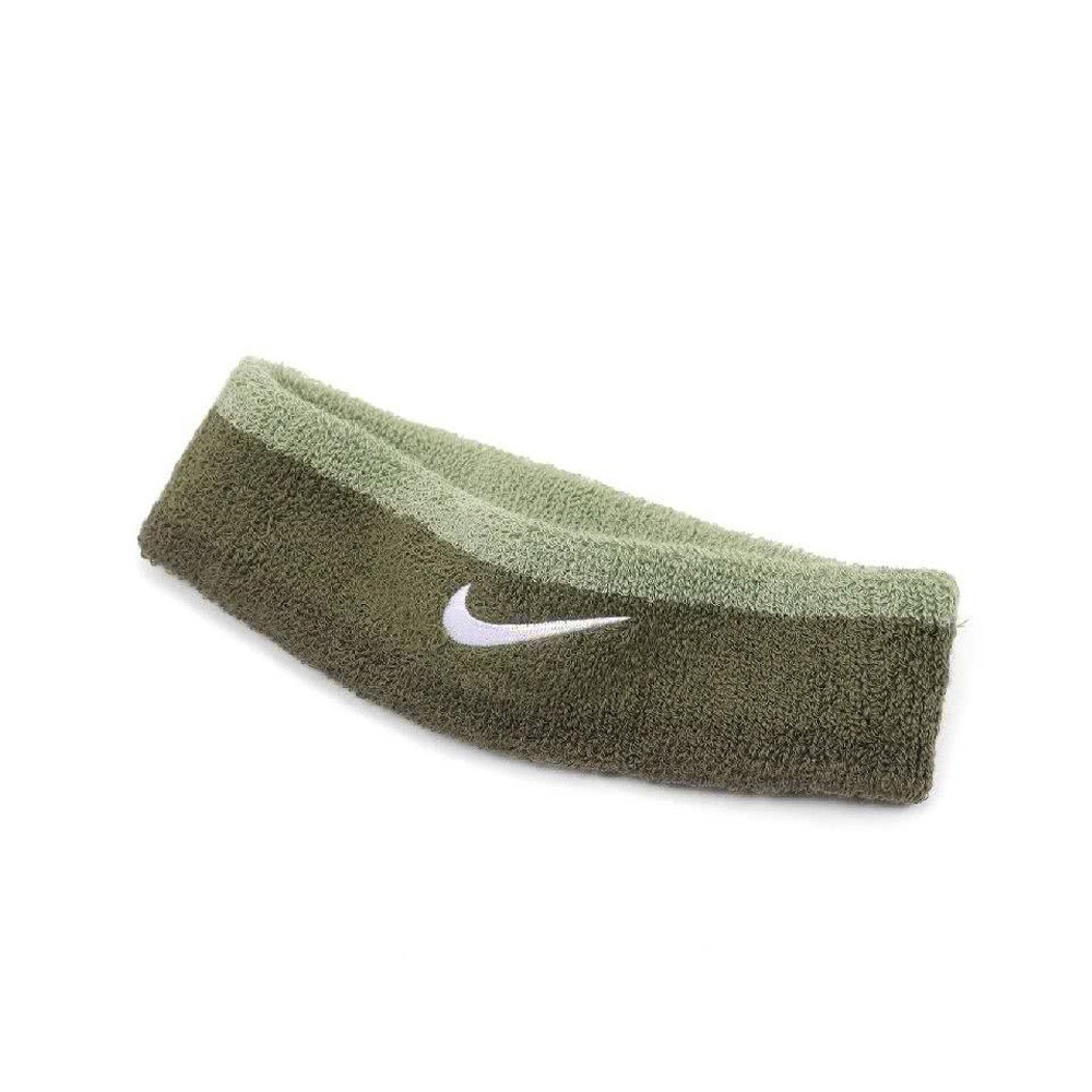 NIKE SWOOSH頭帶 止汗髮帶 健身 訓練 跑步 戶外運動 簡約 素色 吸汗 乾爽 透氣 彈性 柔軟 舒適 軍綠白, , large