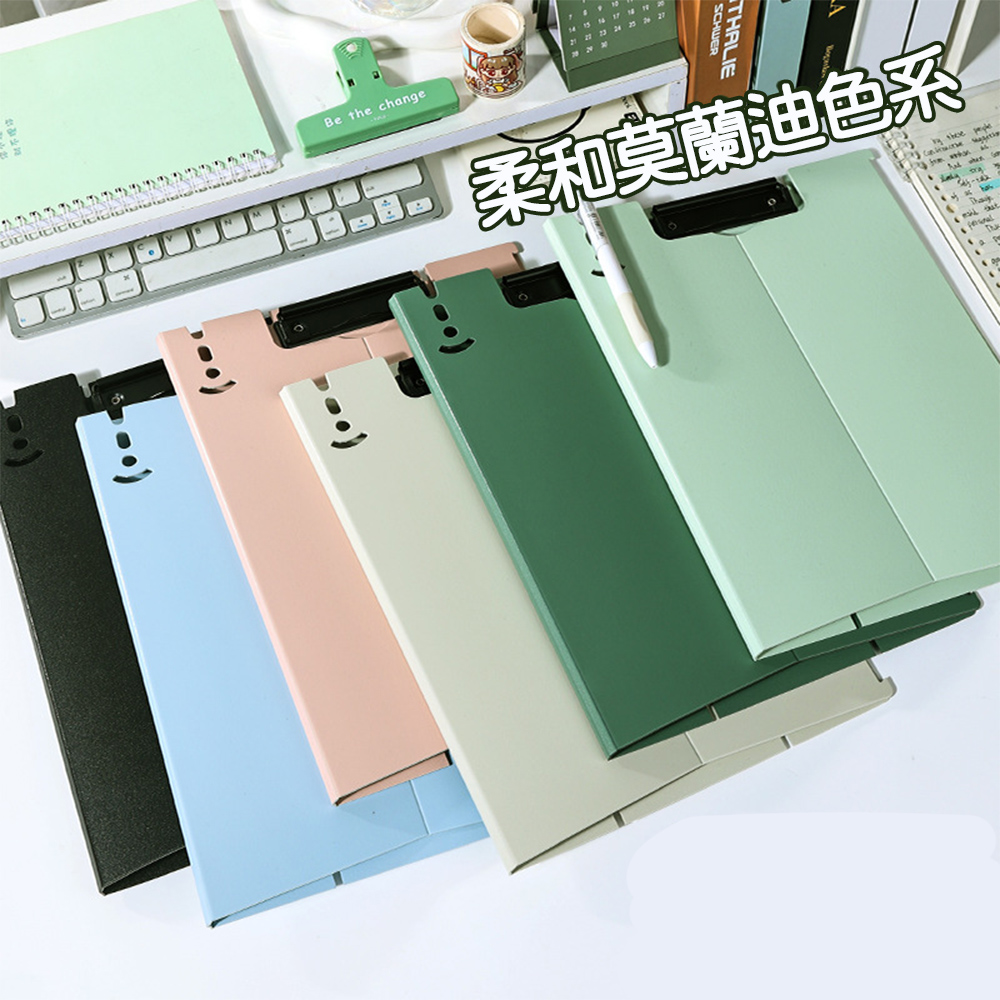 【龍品文創】莫蘭迪A4可立式丹麥夾-1入-綠色, , large