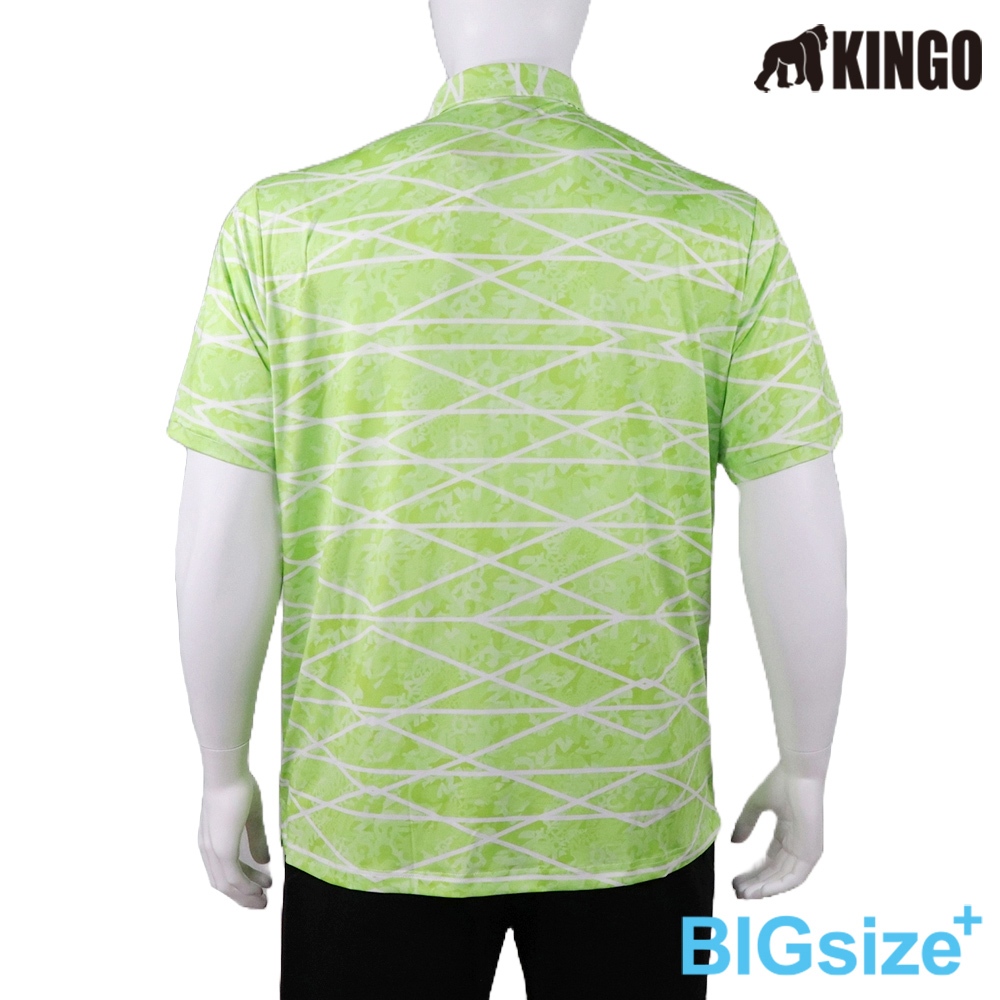 KINGO-大尺碼-男款 排汗POLO衫-果綠-413201, , large