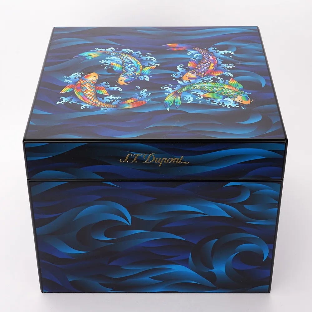 S.T.Dupont 都彭 錦鯉圖系列 方形雪茄盒 001397, , large