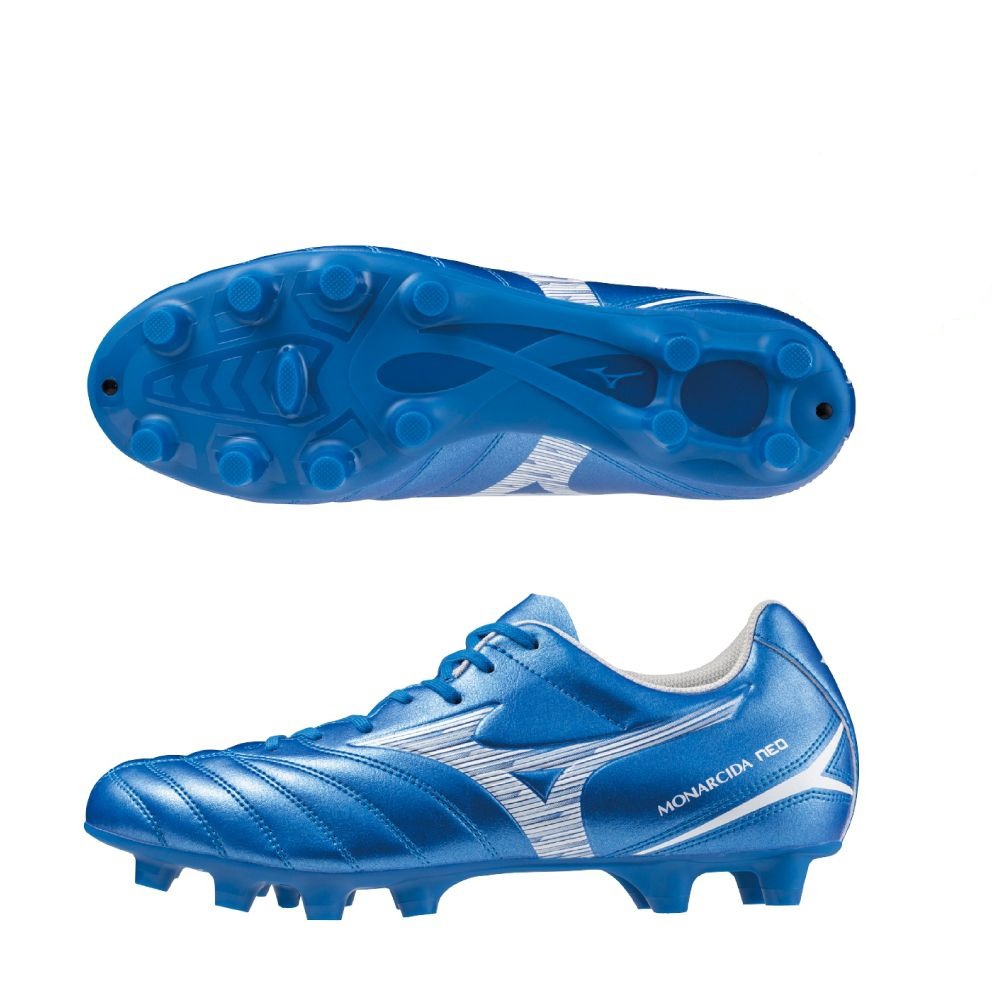 [秉宸] MIZUNO MONARCIDA NEO III SELECT 超寬楦 足球鞋 藍白 P1GA242527, , large