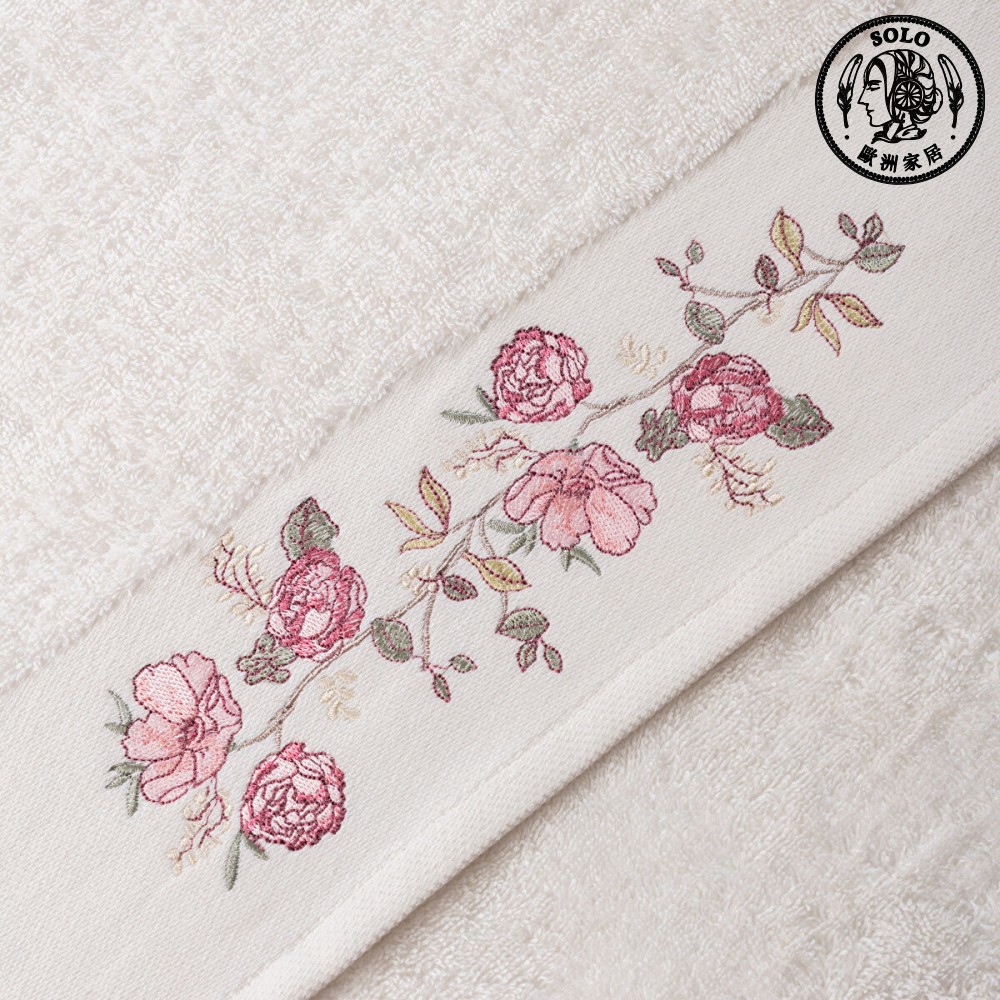 【SOLO歐洲家居】LCW Home 土耳其製 50x80cm 花卉刺繡毛巾 100%純棉 超吸水, , large