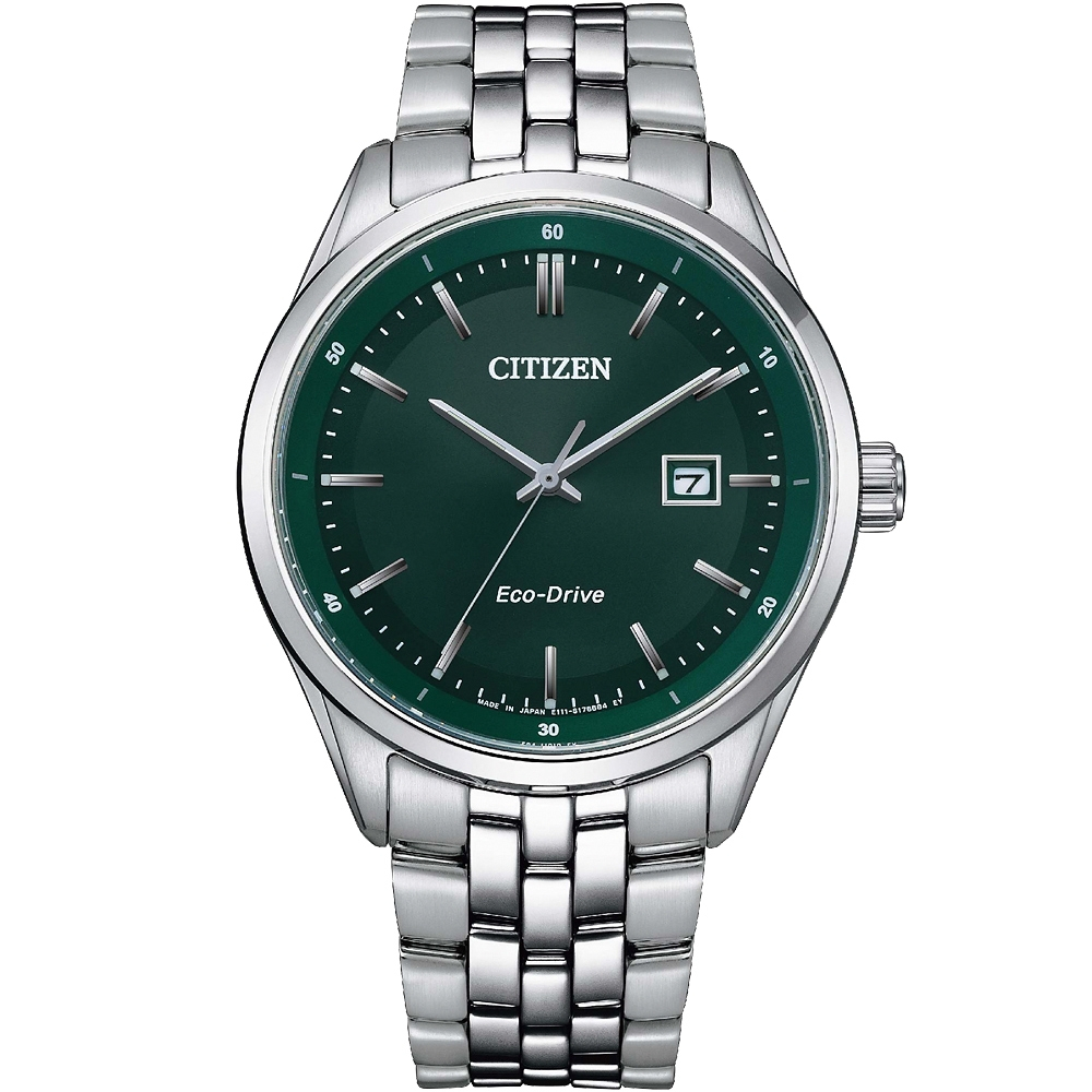 CITIZEN 星辰 光動能城市手錶-綠 BM7569-89X