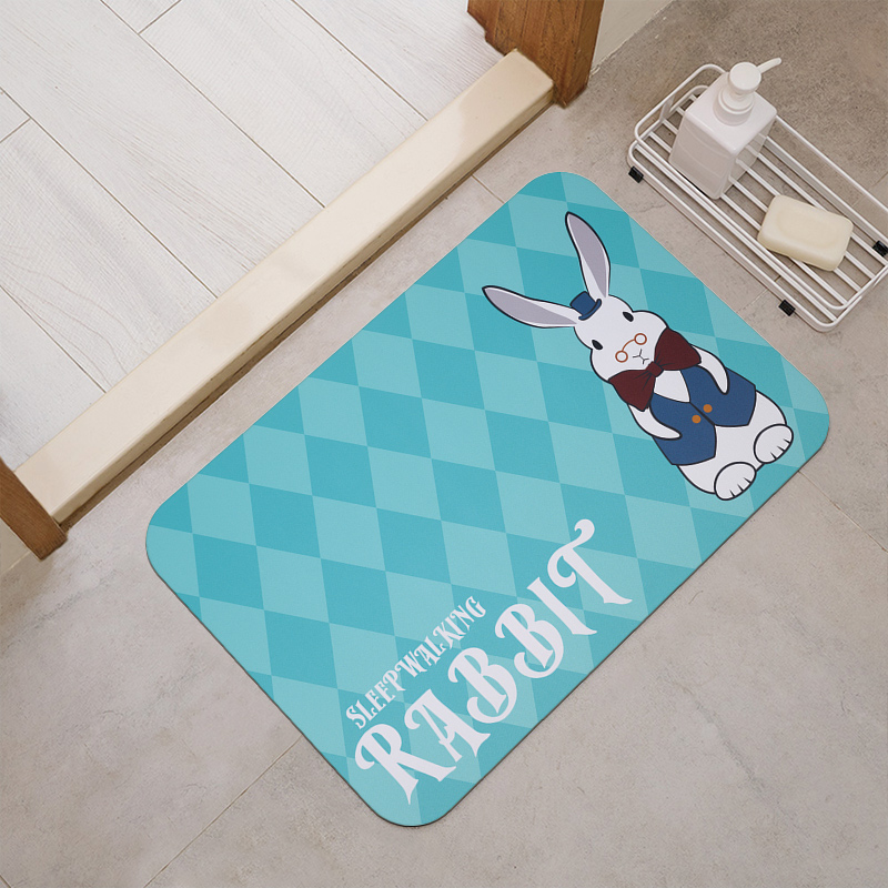 【Monster】 Soft Diatomaceous Earth Absorbent Mat &ndash; Lucky Rabbit Series (60x40cm) &ndash; Magic Mirror Bunny Adventure, , large