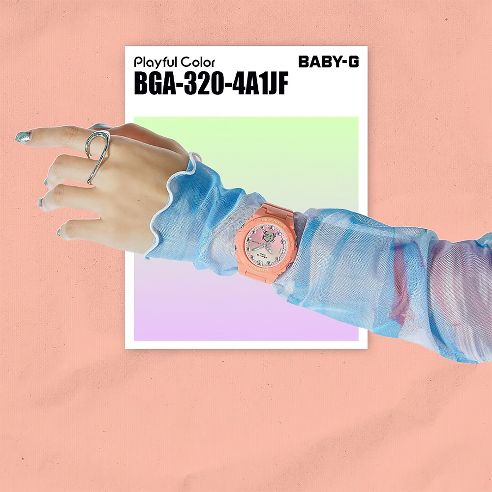 CASIO 卡西歐 BABY-G 冬日漸層女錶 手錶 BGA-320-4A1, , large