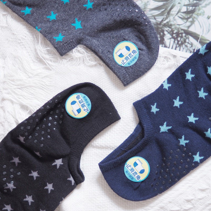 [Kaimei Cotton Industry] 8 pairs set, random and excellent, MIT made in Taiwan, pure cotton non-slip right-angle socks, star style, , large