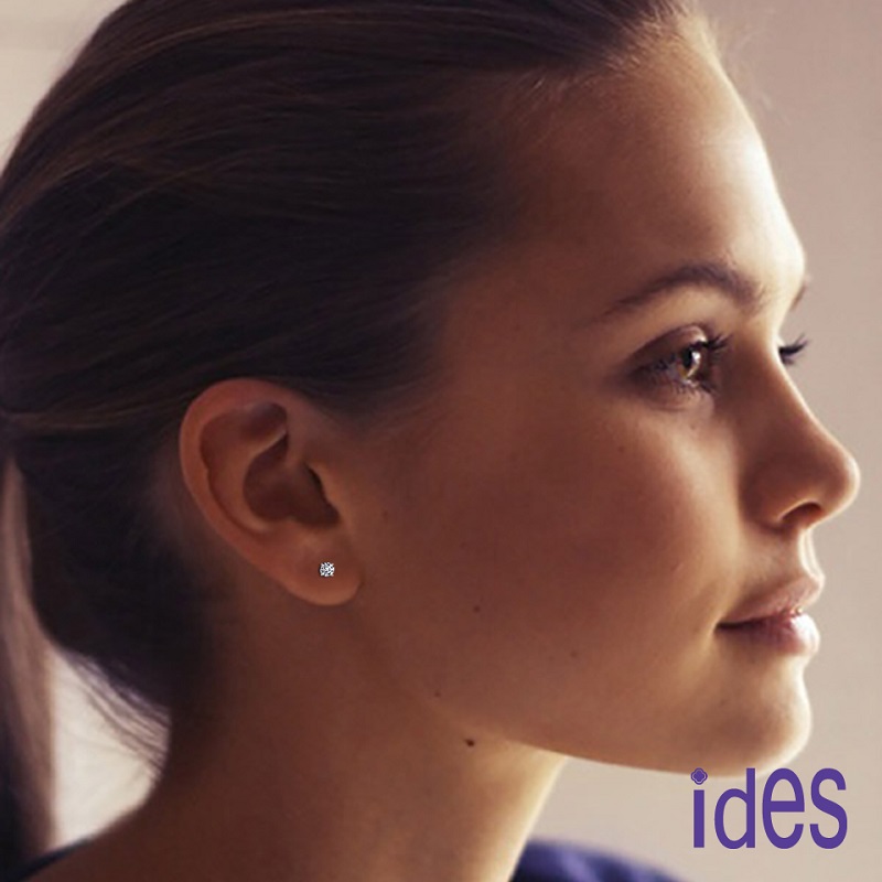 [ides愛蒂思]單顆系列經典款10分E/VS1八心八箭極優EX車工鑽石耳環2選1（單支）, , large