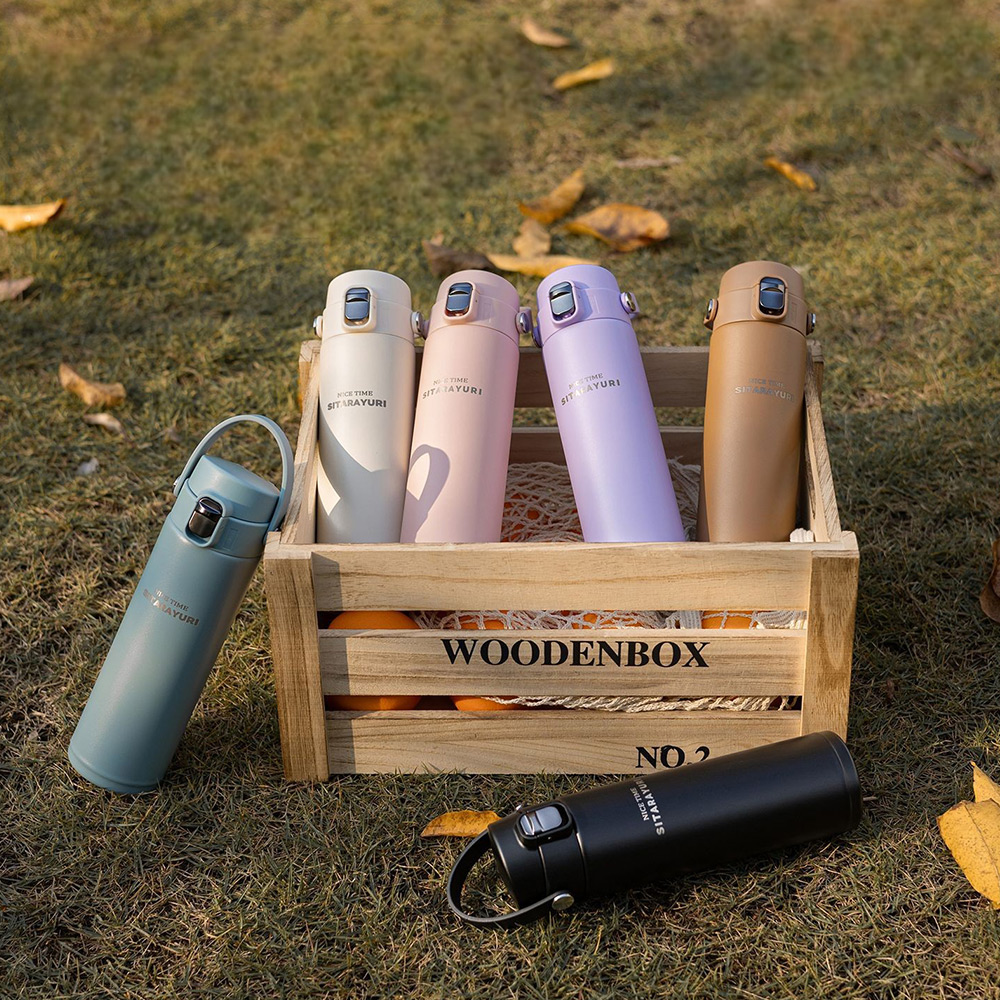 【H&R安室家】SITARAYURI 雙飲手提304不鏽鋼保溫瓶500ml(H79), , large