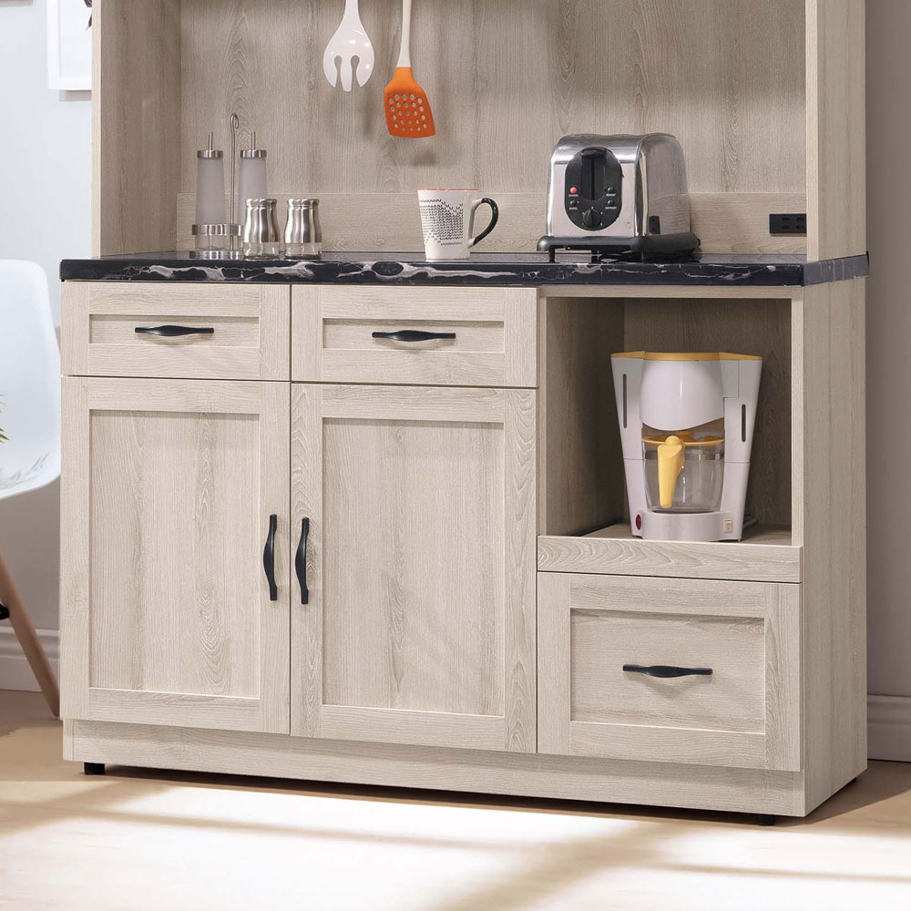 【Homelike】喜家居白橡色4尺石面餐櫃(11376) 餐櫃下座, , large