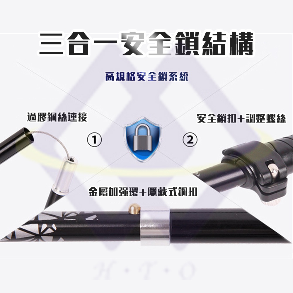 【禾統】7075航空鋁折疊登山杖 / 藍色/黑色 / 單支/兩支 / 附收納袋 (航太鋁合金), , large