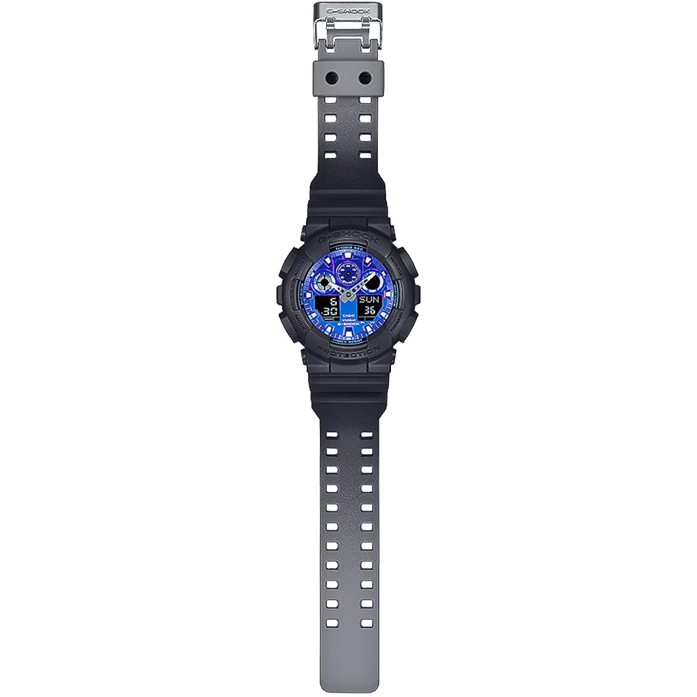 CASIO 卡西歐 G-SHOCK 熾熱火焰系列 雙顯手錶 GA-100FL-1A, , large