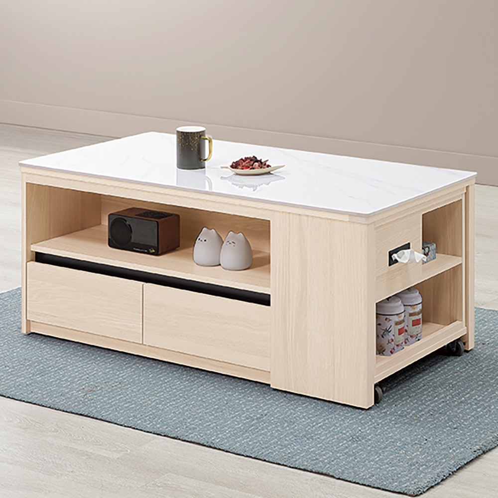 【Hampton 漢汀堡】朵尼岩板伸縮大茶几-含凳, , large