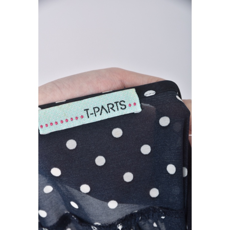 (S) t parts點點藍色長袖上衣二手衣, , large