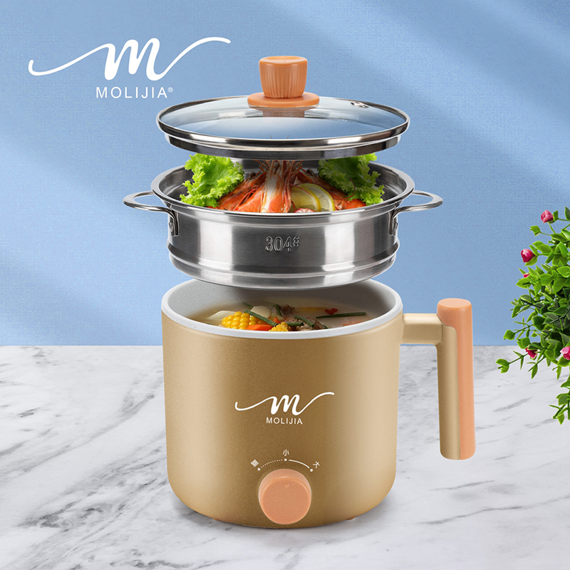 【MOLIJIA】1.8L-M28 Double-Layer Anti-Scalding Non-Stick Cooker + M0819 Stainless Steel Steamer - Brilliant Gold, , large