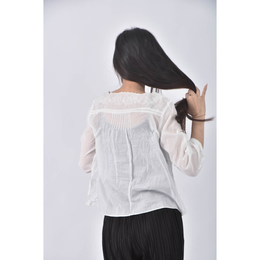 (M) selectione純棉白色長袖上衣二手衣, , large