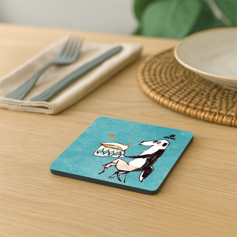 【怪獸】軟式珪藻土吸水杯墊 A Cup of Life---Ducky Shen (10x10cm) -Coffee dooggyy, , large