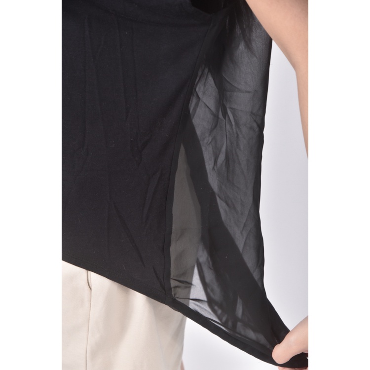 (M) lativ質感黑色短袖上衣二手衣, , large