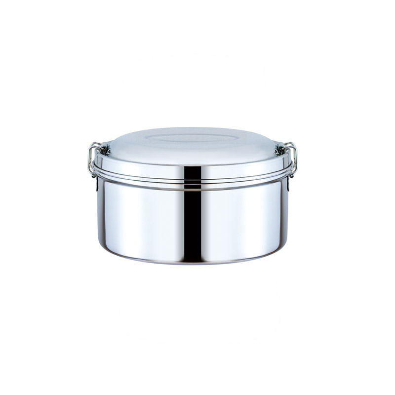 PEARL HORSE 304# Round Double-Layer Lunch Box – 12cm – JA-S-102-012-A, , large